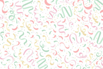 Confetti falling on background. Party festive decoration. Great for celebrations, birthday invites, carnival events invitations or decor. Full Pattern background
