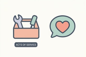 Obraz premium Emotionally Expressive Toolbox Symbolizing Acts of Service and Relationship Support in a Minimalist Style Enhancing Communication and Connection Dynamics