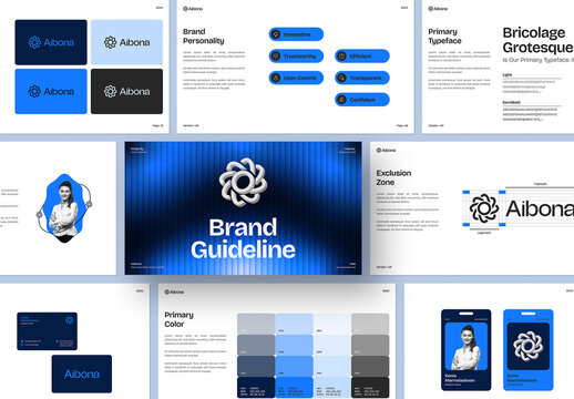 Modern Corporate Brand Guideline Presentation for Business and SaaS Company Identity