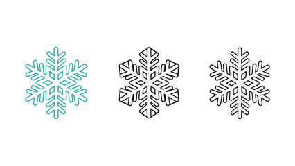 Delicate snowflakes in a minimalist line art style