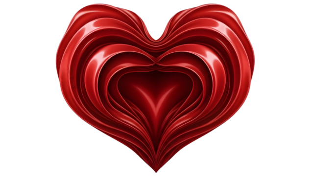 Red heart shape isolated on transparent background - Powered by Adobe