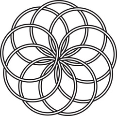 Set of various overlapping elements. Geometric design