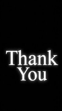 White, glowing serif text "Thank Yo'" on a minimalist black background