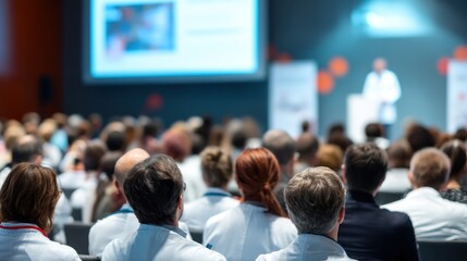 Audience at a conference listening to a presentation