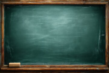 Blank chalkboard with wooden frame and eraser