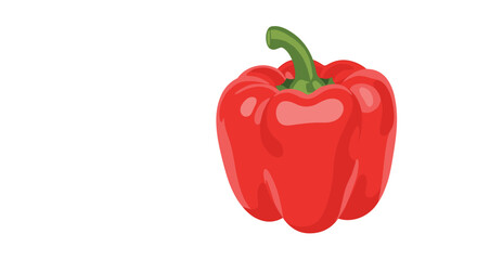 A vibrant and fresh red bell pepper, showcasing its glossy skin and healthy appearance, isolated on a clean white background.