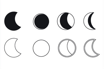 Phases of the Moon Icon Set