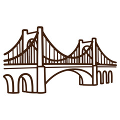Obraz premium Illustrated suspension bridge icon design simple and elegant suitable for various applications