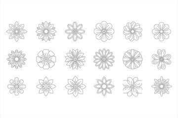 Collection of Decorative Flower Outlines