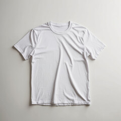 Empty shirt for design and branding. Mockup with white t-shirt on white surface