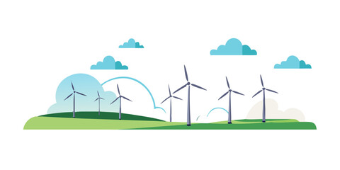 windkraftanlagen auf dem feld unter quellwolken.