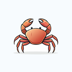 Fototapeta premium Cartoon Crab Illustration with Detailed Claw Design.