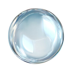 Clear Water Bubble with Subtle Internal Light and Reflections sphere round isolated on a transparent background
