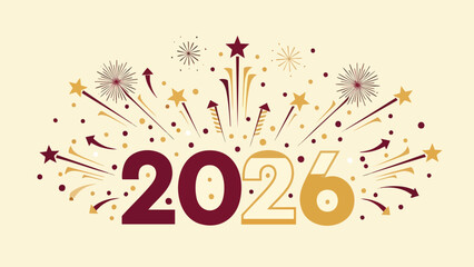 Embrace the vibrant arrival of the new year 2026 with an exuberant display of sparkling fireworks and festive confetti, symbolizing a cheerful fresh start and celebratory moments