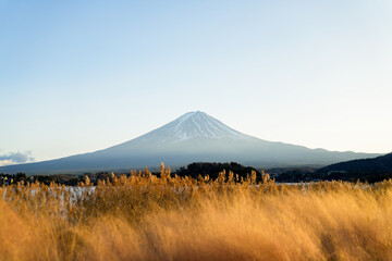 Mount Fuji in a winter sunset
