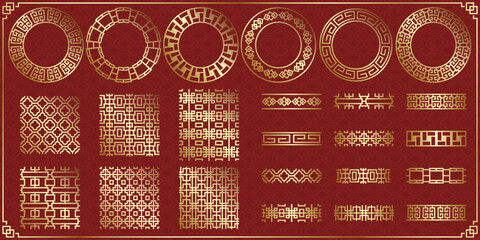 set of chinese traditional pattern design