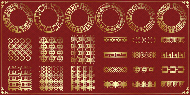 set of chinese traditional pattern design