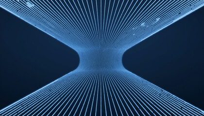 Blue Light Beam Curves on Dark Background beams