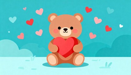 teddy bear with hearts