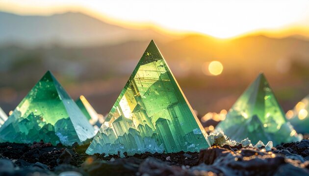 Mystical Crystal Formations - Apophyllite Pyramids with Stilbite Zeolite in Indian Deccan Trap Winter