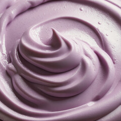 Healthy breakfast meal. Blueberry yogurt texture. Top view