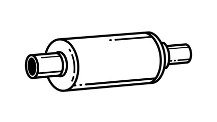 Black and white line drawing of an automotive muffler or silencer component