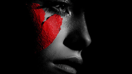 Woman After Divorce with Broken Heart Concept, Emotional Pain and Loss
