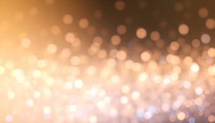 Abstract golden yellow bokeh lights on dark background representing luxury and celebration