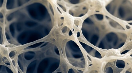Close-up microscopic view of porous bone structure, scientific texture pattern, abstract nature concept, organic material under magnification