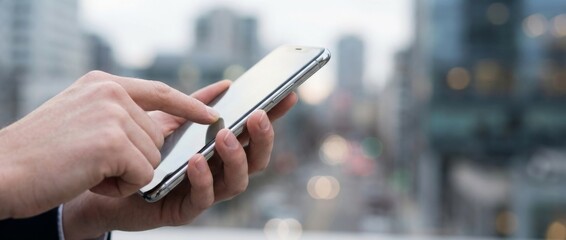 Using Smartphone for Digital Communication in Urban Environment Focused on Hands and Device Close-up