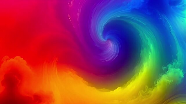 Bright abstract clouds in a warm palette of red, orange and purple