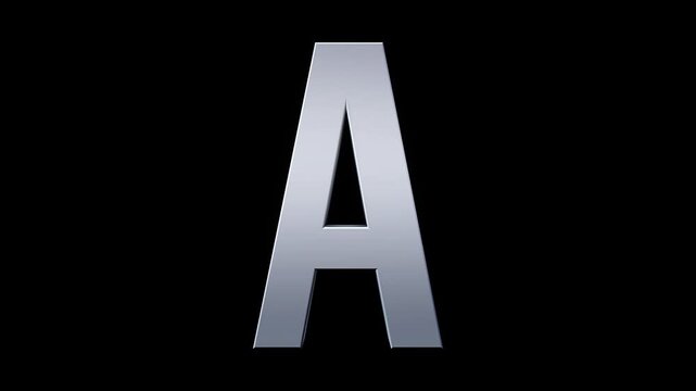 Animated 3D type in a Movie Trailer style where the individual character is revealed in a smooth 3D rotation and dynamic lighting. Download the full set to create cool full screen movie style captions