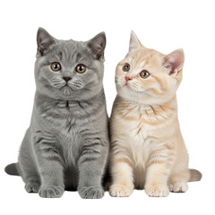 The two grey and tan tabby cats look adorably at each other, showcasing their distinct fur patterns.