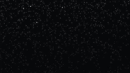 White Starry Dotted Texture on Black Background &ndash; Night Sky Space Vector Pattern