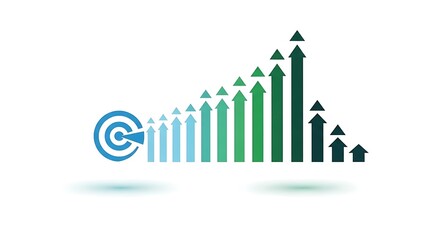 Business growth and target achievement illustration