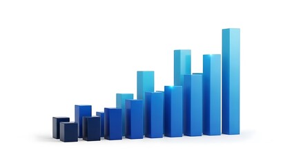 Rising blue bar chart representing financial growth and success