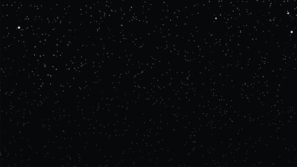 Obraz premium White Starry Dotted Texture on Black Background – Night Sky Space Vector Pattern