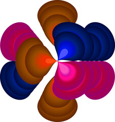 Bright abstract metamorphoses of colored shapes with a gradient for printing on clothes, stickers, websites, postcards.