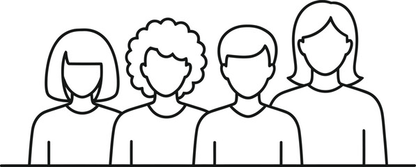 group of people standing together in a line