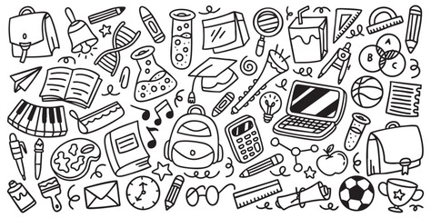 Hand drawn school & education doodle vector illustration