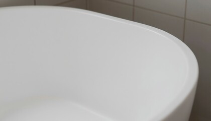 Modern White Bathtub Minimalist Bathroom Scene