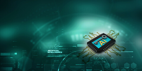 3d rendering AI On microchips