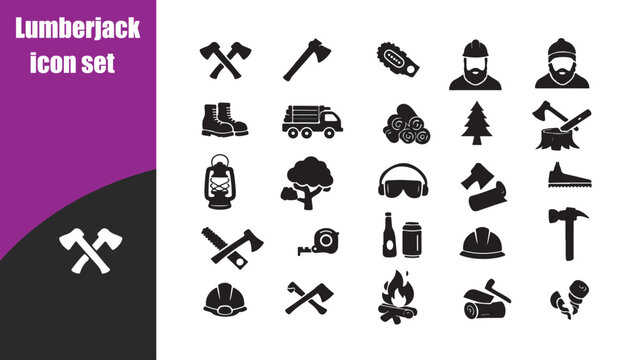Lumberjack icon set