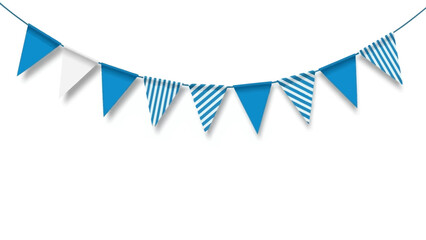 Sky Blue Striped Celebration Bunting Garland for Outdoor Party