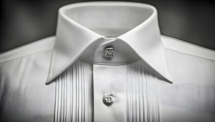 Immaculate White Formal Shirt Elegant Attire Closeup