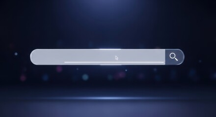 Sophisticated search bar interface with a minimalist design and a clean aesthetic