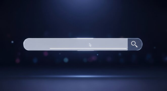 Sophisticated search bar interface with a minimalist design and a clean aesthetic - Powered by Adobe