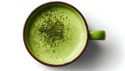 Refreshing Green Drink in Earthy Ceramic Mug