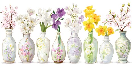 Serene Floral Assortment in Decorative Glass Vessels
