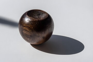 Luminous Sphere Casting Gentle Shadow on White Surface